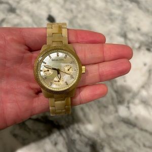 Michael Kors watch with beautiful tortoise shell.